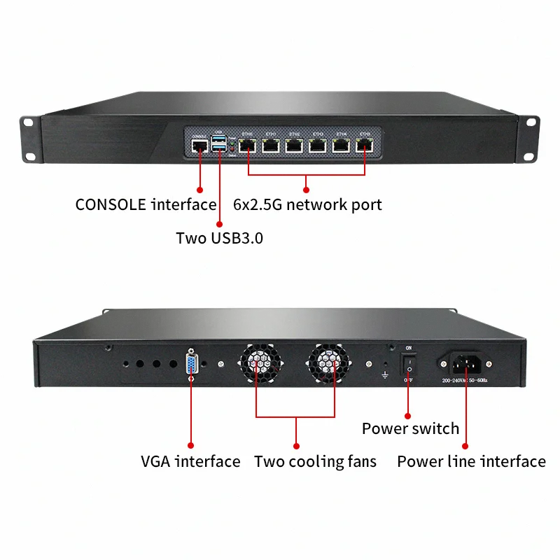 Mini Pc 8 Lan 8505U i3 i5 1240P i7 1355U 10 Cores 5GHz 2*HD-MI DP Type-C Home Router Firewall Server Pfsense Mini PC