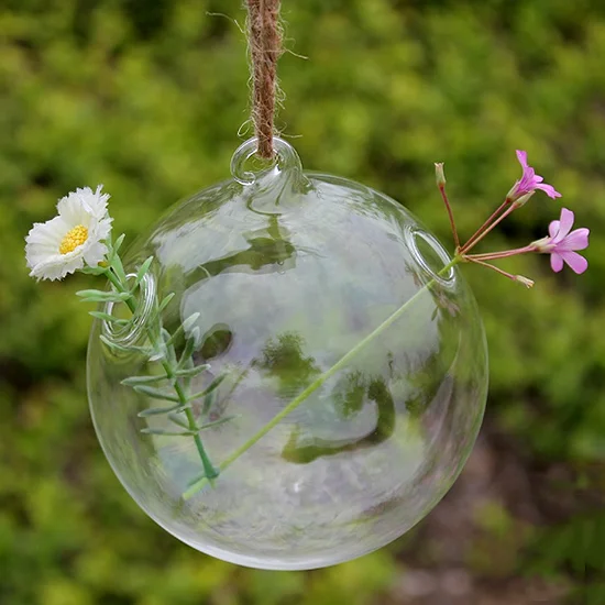 2019 NEW 8cm hanging round glass air plant terrariums for wedding ceiling decorations