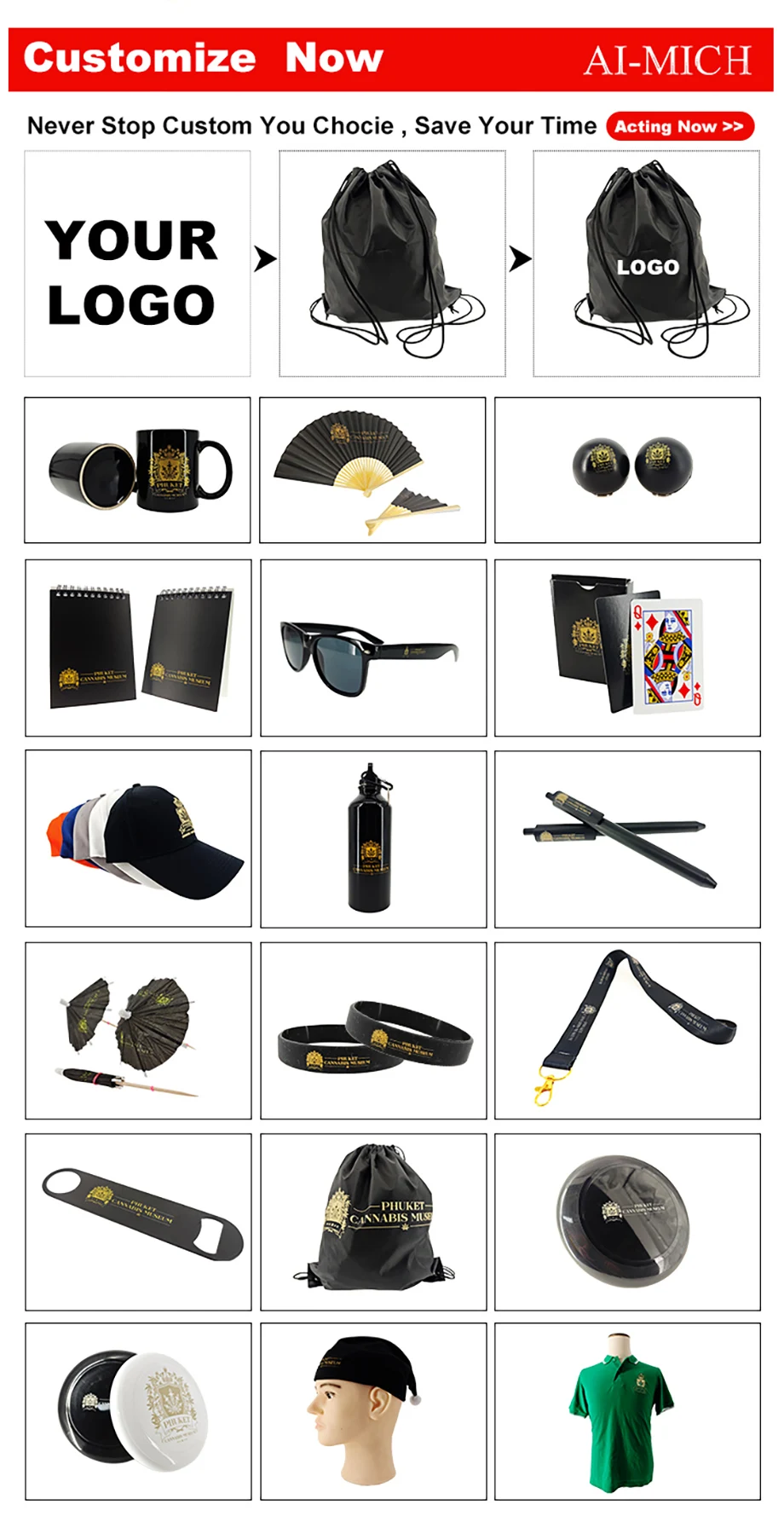 AI-MICH Luxury Corporate Promotional Business Office Set Cheap Marketing Products Office Gift Set With Logo