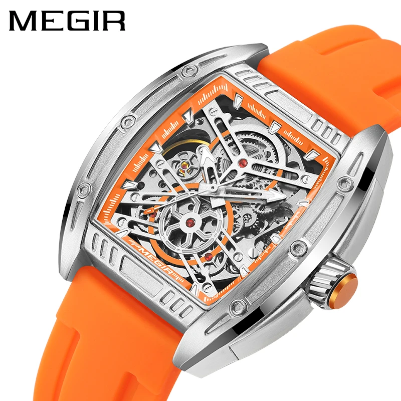 Megir 8601 Waterproof Luxury Mechanical Wrist Watches Original Brand Automatic Watch Man Silicone Strap Automatic Watch