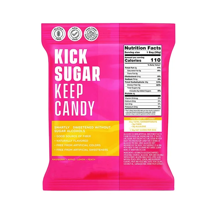Natural Organic Private Label Low Sugar bag pack bear candy Keto gummies Vegan Gummies