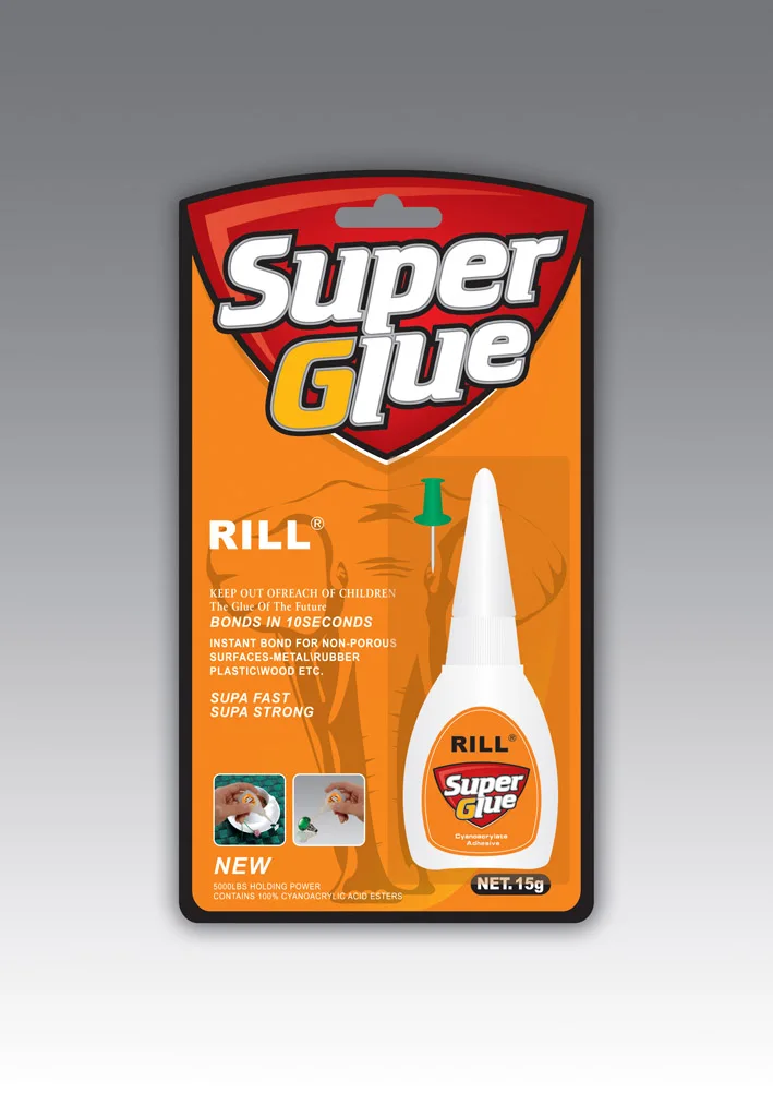 15g RILL brand instant super glue in plastic bottle