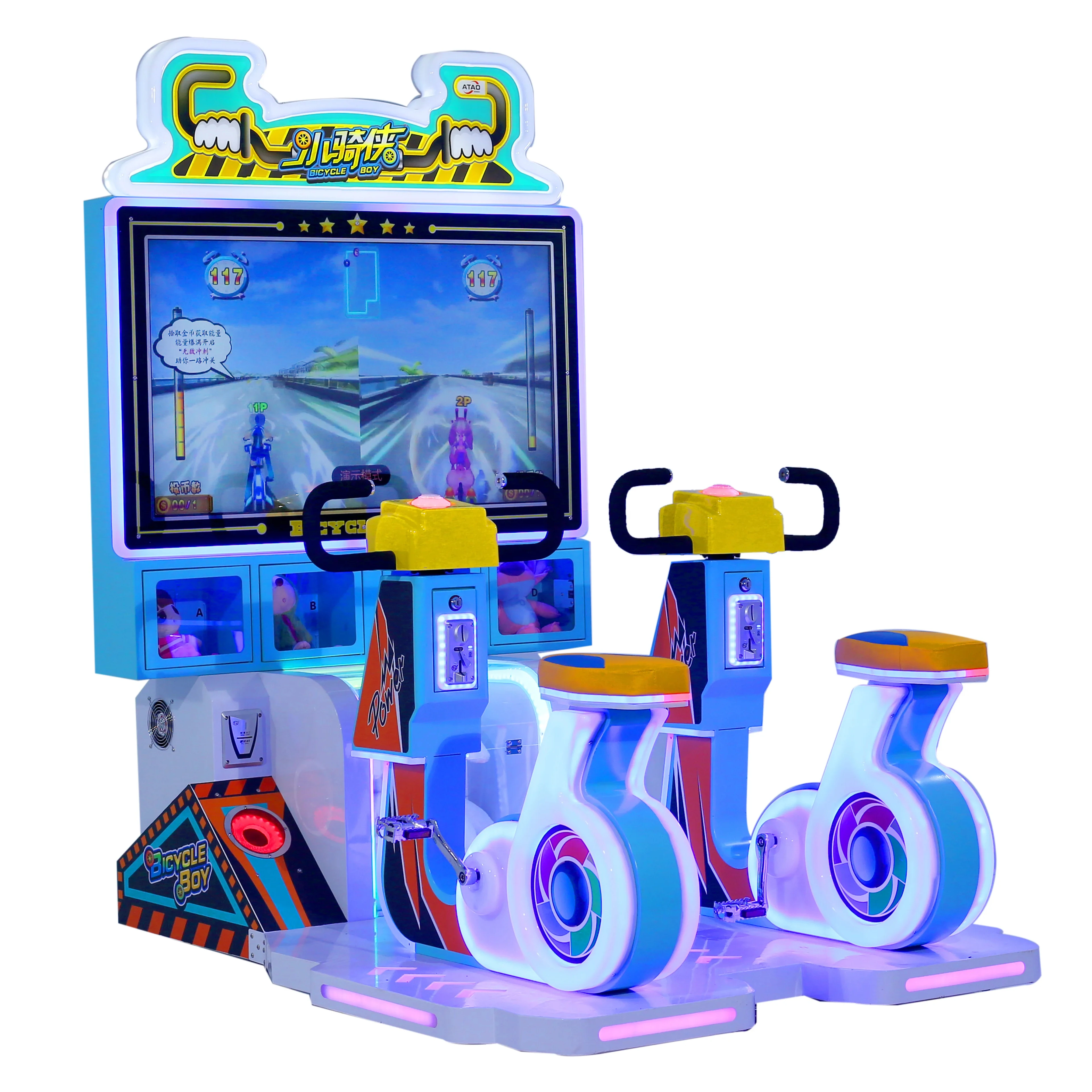 Indoor Coin Operated Racing Arcade Bicycle Simulator Kids Arcade Racing Bicycle Game Machine