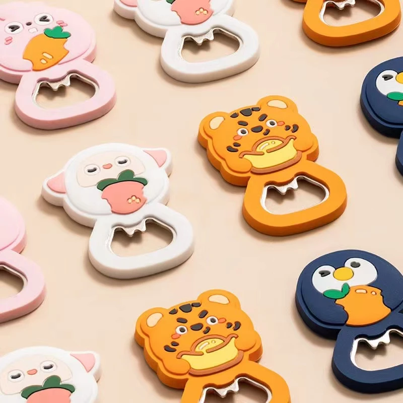 Custom Good Products Bulk Fridge Magnet Metal Beer Cute Animal Shapes Bottle Opener Keychains