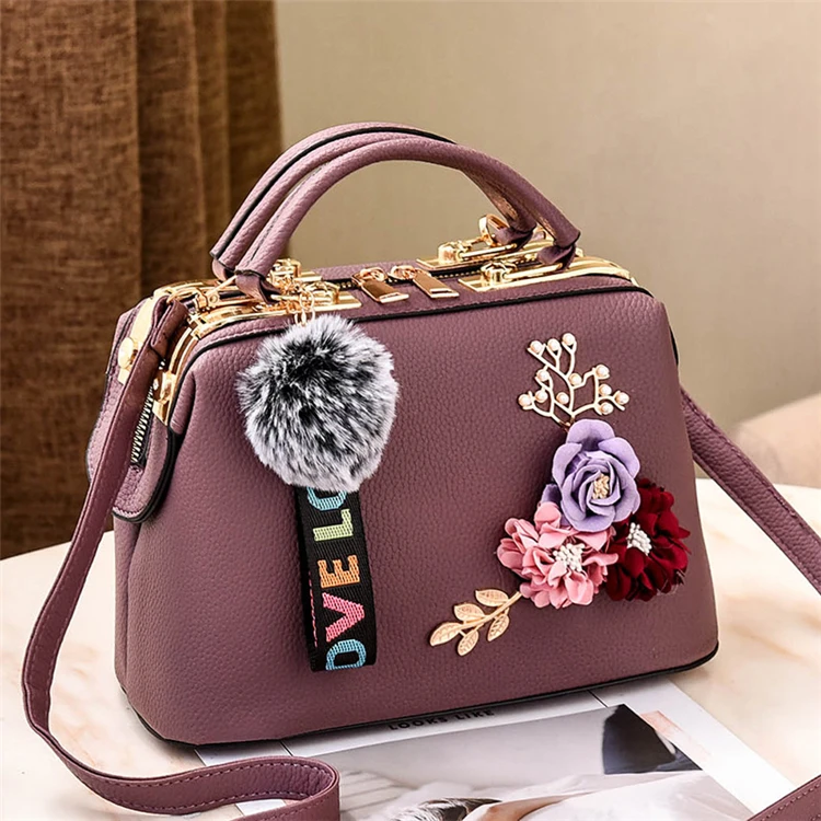 2024 NEW YCH High quality vintage pu leather branded trending ladies flower designer handbags with low price