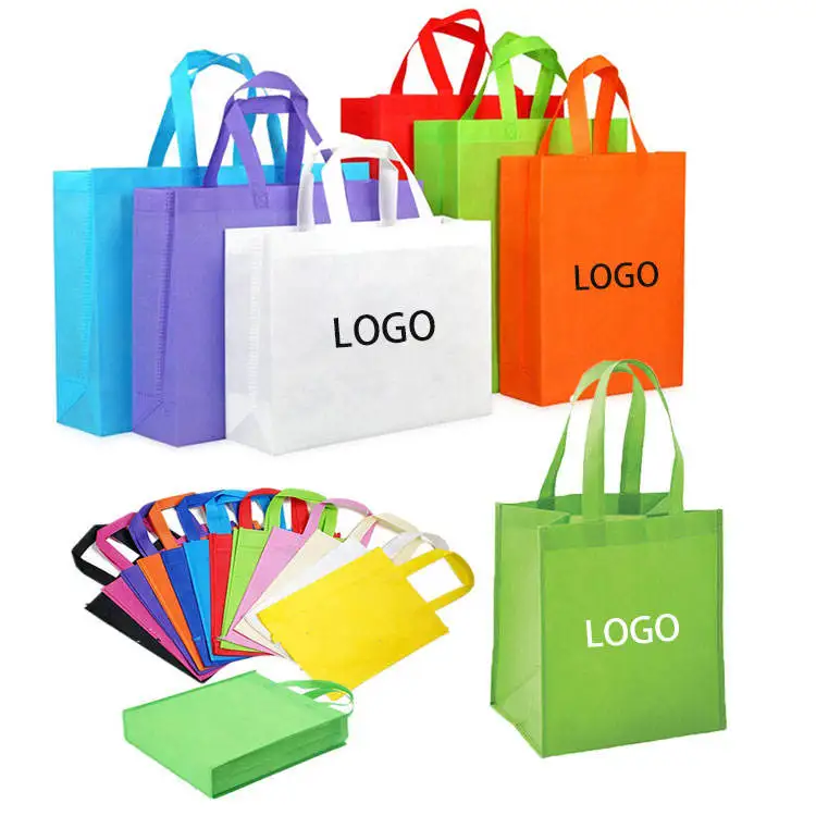Wholesale Cheap Price Custom Logo Printed Laminated Nonwoven Bags Reusable Square Non Woven Carry Bag