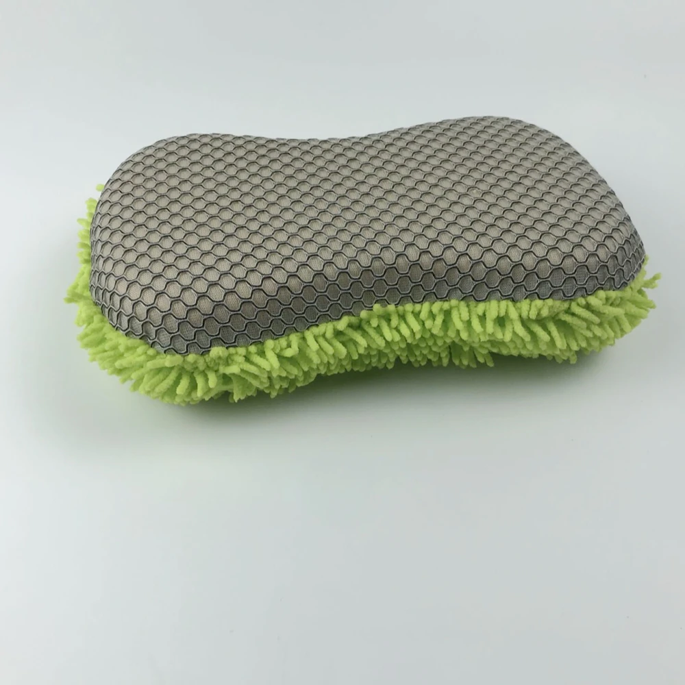 soft green clean  car wash sponge cloth