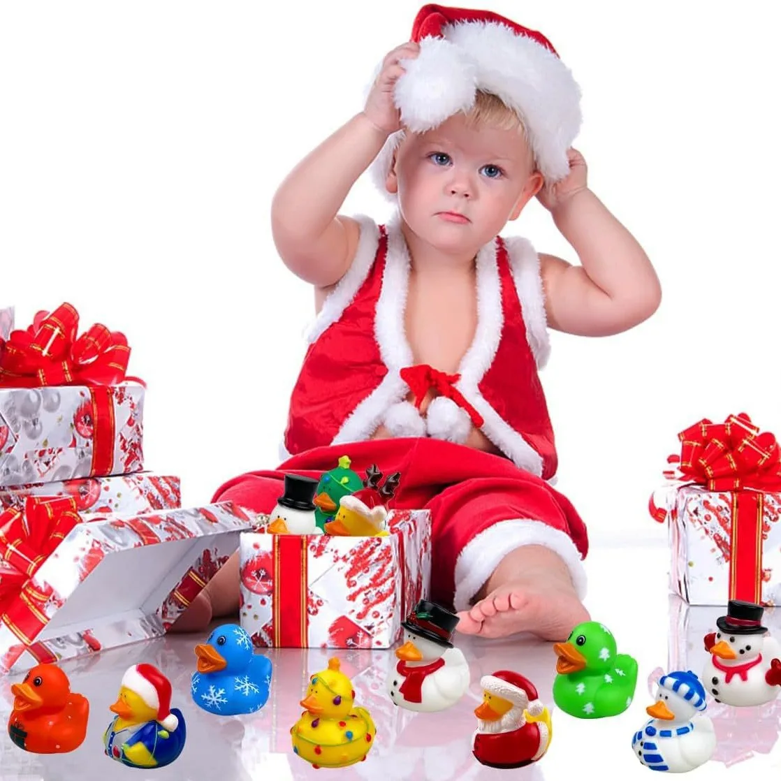 Wholesale Promotional Festival Gift funny Rubber Duck Mixed 2-inch bath Toys for kids Christmas present