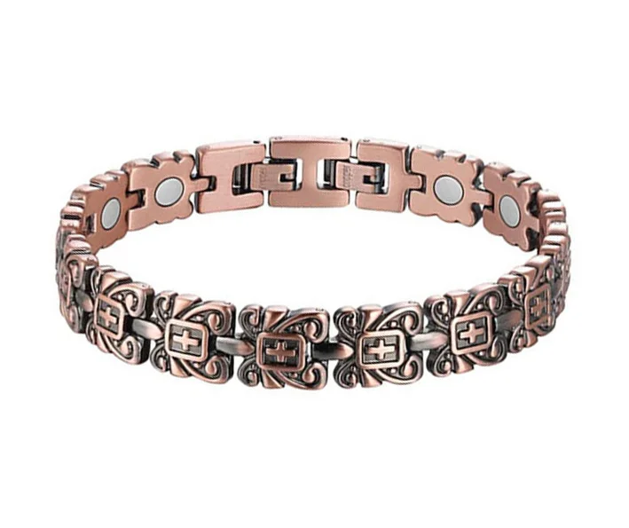 Hot Sale Wholesale Fashion Magnetic Therapy Bracelet Vintage Copper Plated Heath Pure Bracelets for Men