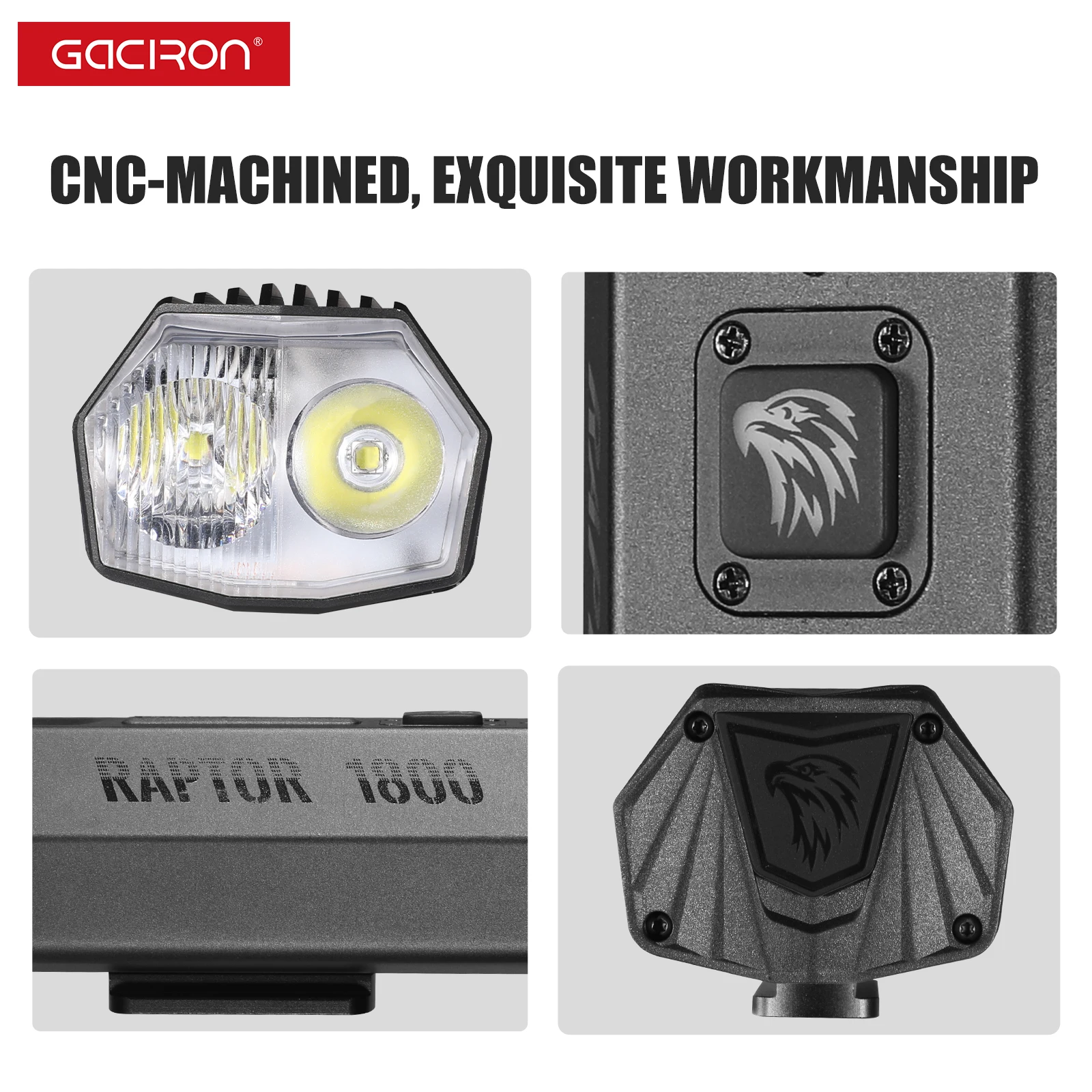 Gaciron Raptor-1800 Lumen Power Bank MTB Off-Road LED Bike Frame Lamp Waterproof Cycling Light Led Bicycle Bike Front Light