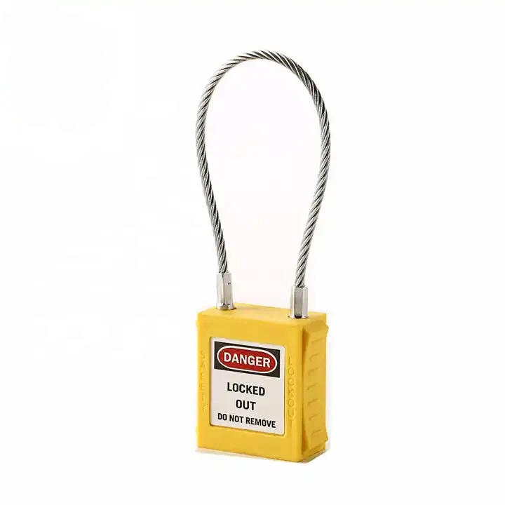 baoten hot sale 175mm length wire cable shackle Loto Safety Lockout safety padlock