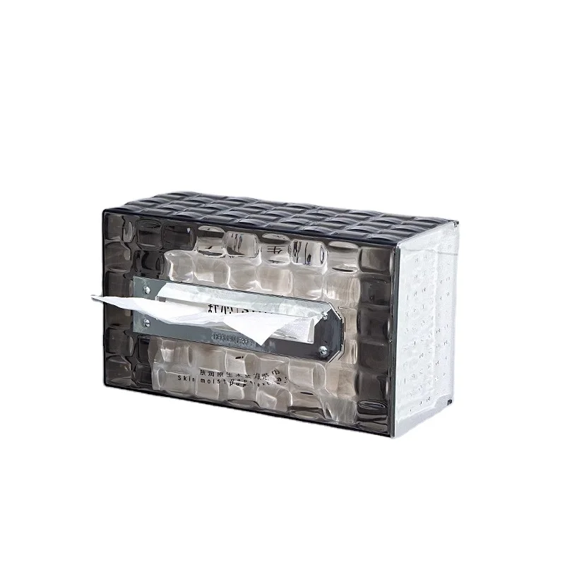 Transparent gray ice cube pattern light luxury toilet tissue tissue storage box wall-hung kitchen toilet toilet bathroom