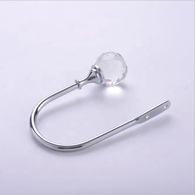 Metal Holdback Hooks Crystal Ball Curtain Holdback Hook Polished Chrome Holdback