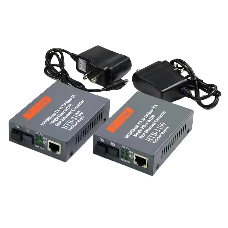 
NetLink HTB 3100 AB 25KM 100mbps Single mode Single Fiber Photoelectric Transceiver Fiber Optic Media Converter 