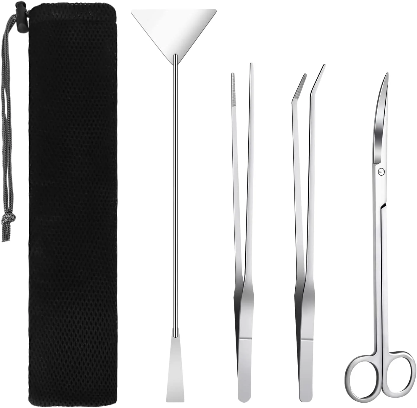 Best Quality Aquarium Tools 5 pcs Fish Tank Tools Kit Water Green Plant Long Stainless Tweezers Scissors