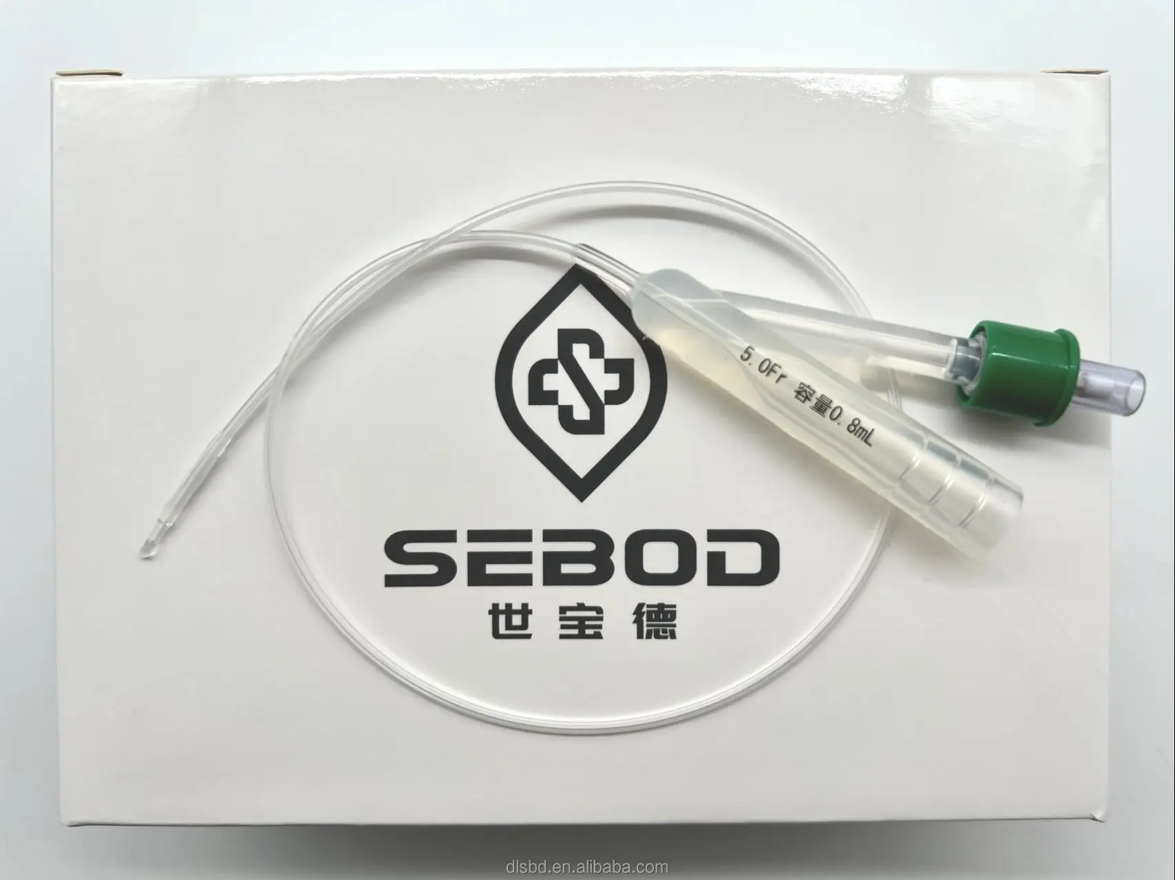 5.0Fr L-340mm silicone double chamber balloon catheter with guide wire