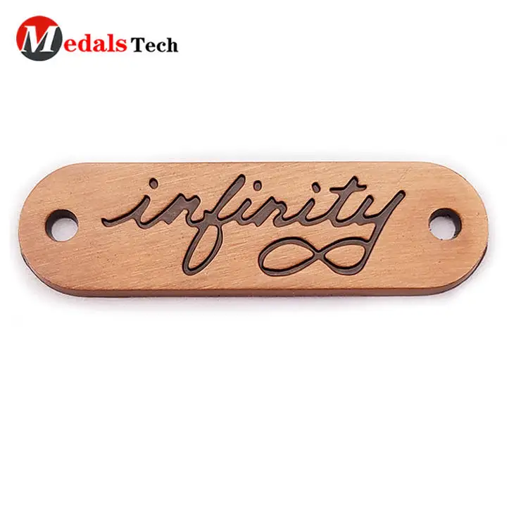 Zinc alloy aluminum brass custom antique copper thin engraved logo clothing metal label for clothing&shoes