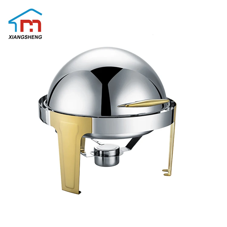 Роскошная золотая металлическая грелка для еды из нержавеющей стали 6 л, дизайн буфета, дешевая форма рулона, овальная тарелка для жарки, набор