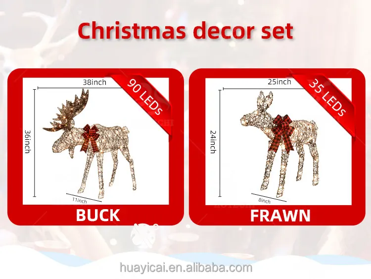 2024 hot sales Outdoor christmas decorations holiday lights LED reindeer light