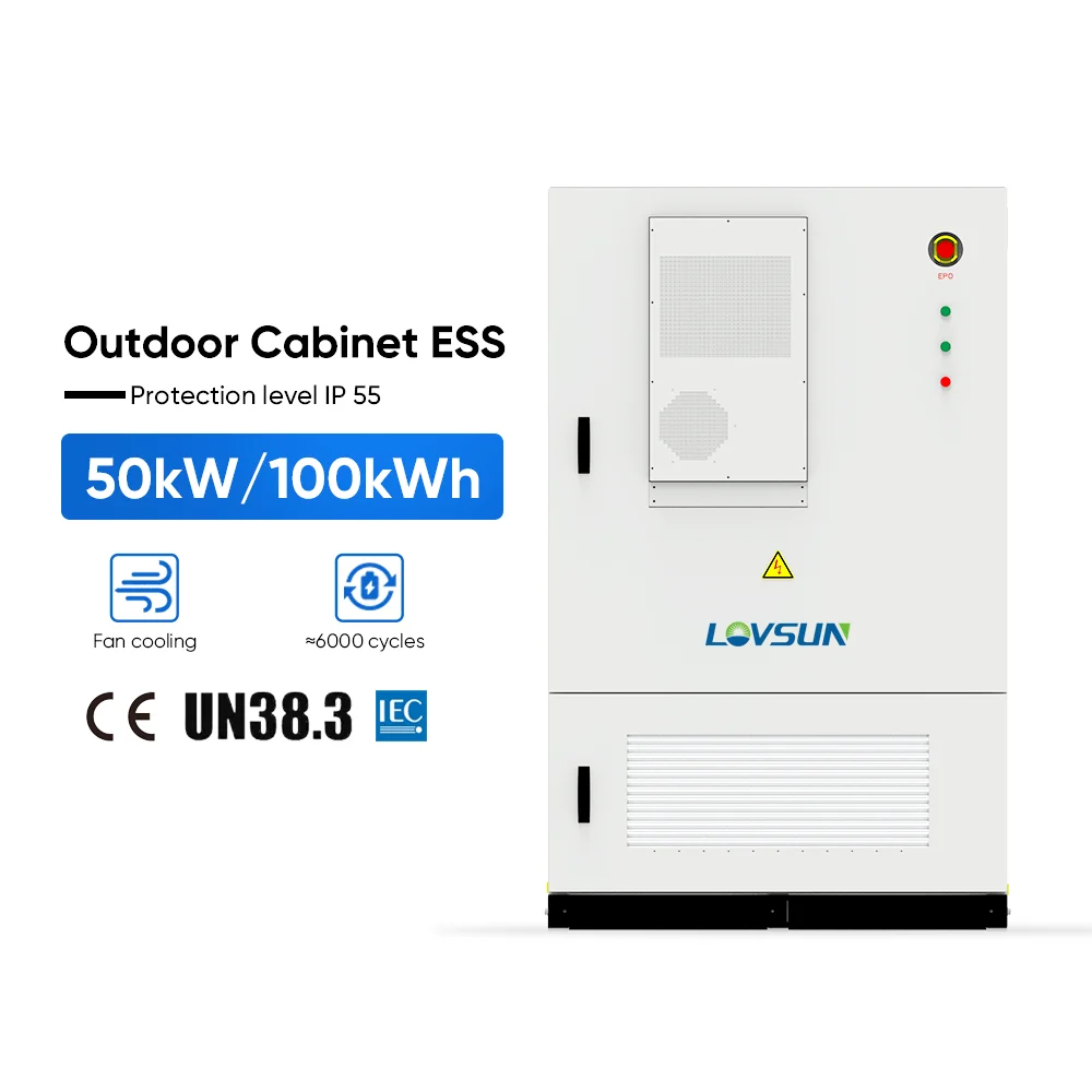 Батарейный шкаф Lovsun All In One ESS одобренный CE Plug and Play Lifepo4 100 кВтч 50 кВт для магазина отеля