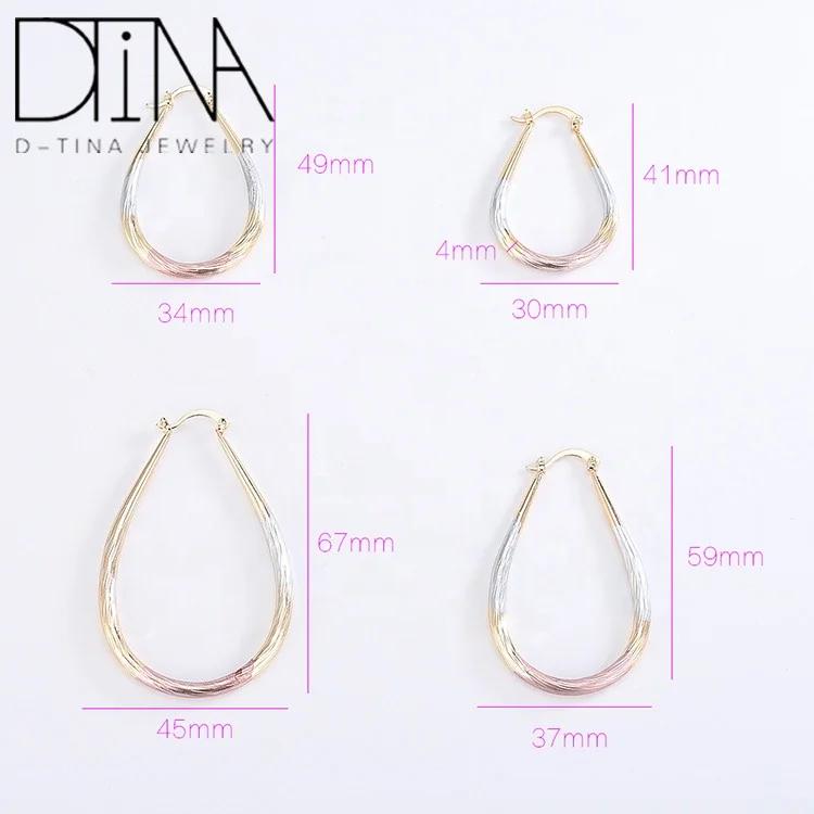 Новые трехцветные серьги DTINA витые овальные