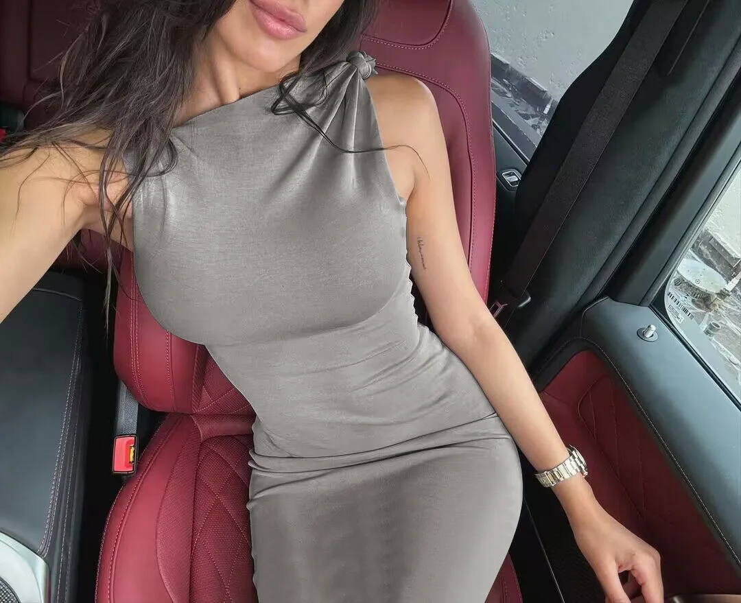 BSM234 Hot Selling European Style Women Maxi Long Dress Plain Color Dresses For Ladies Online Boutique Shop