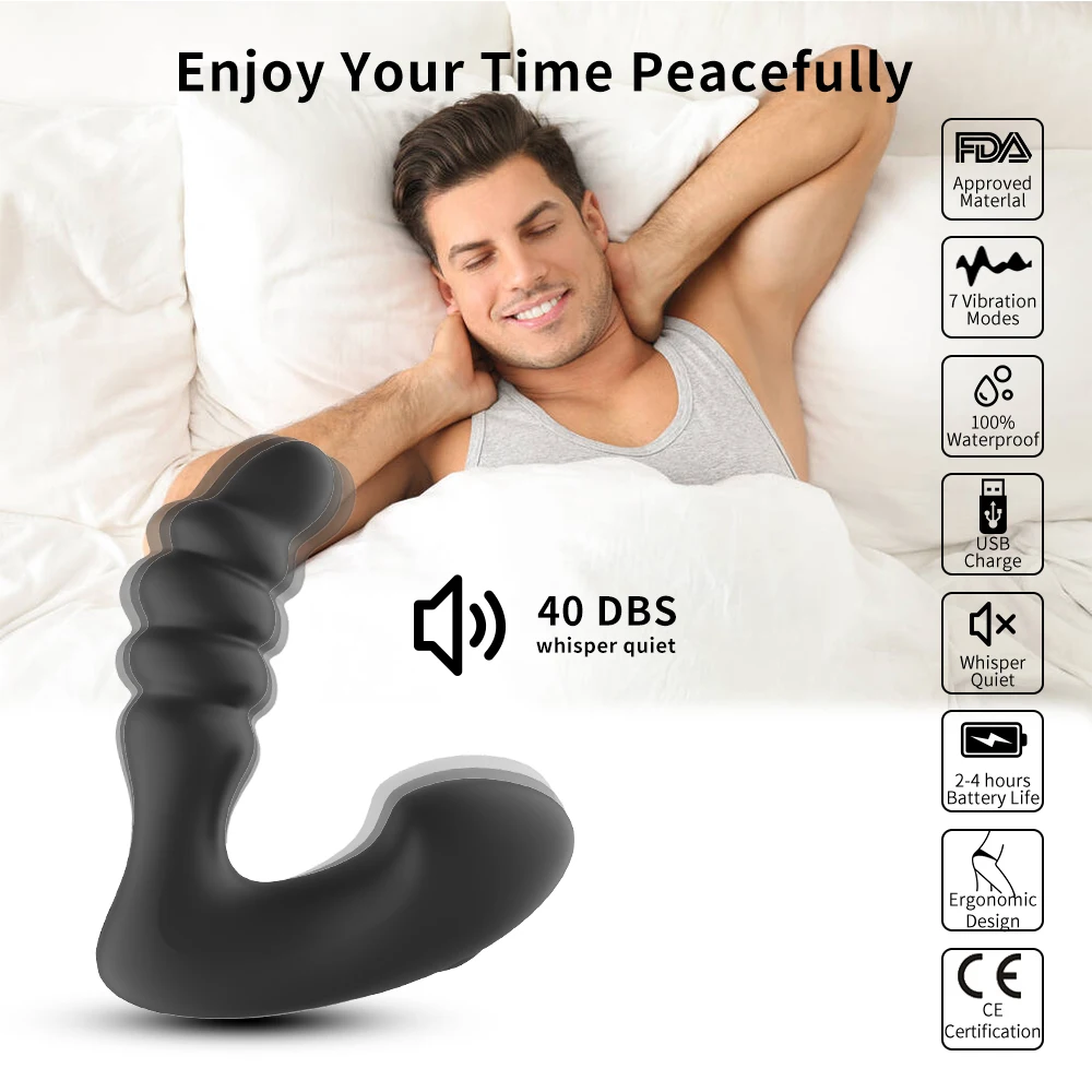 New Style 7 Frequency Medical Silicone Prostate Massager for Male C