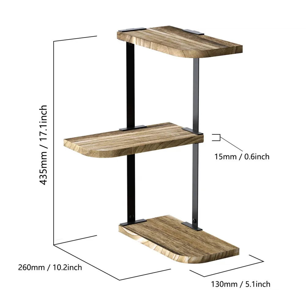 Corner Shelf Wall Mount of 3 Tier