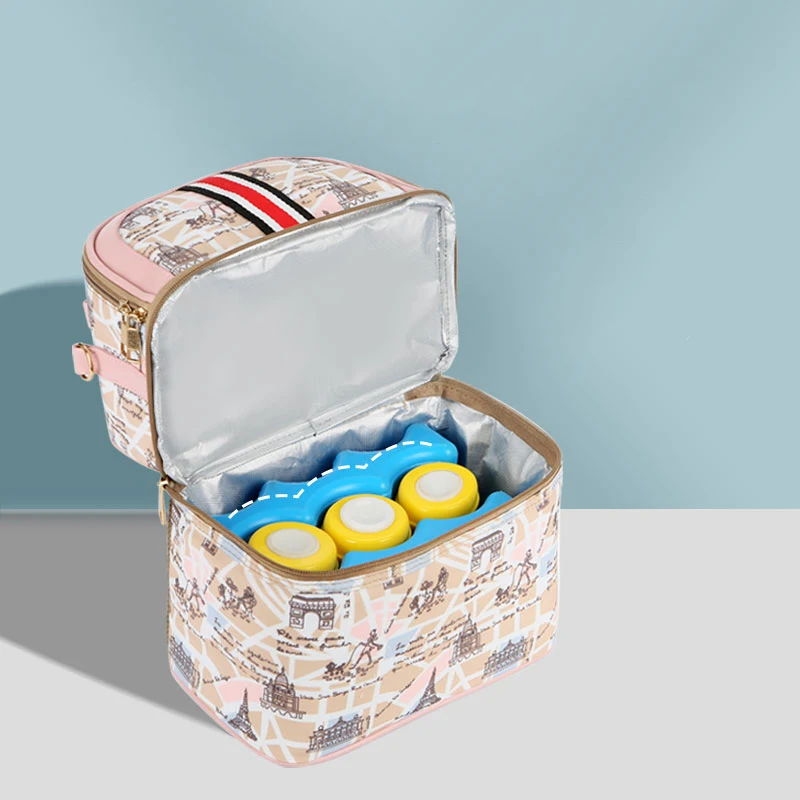 
New design dupont dual compartment insulated lunch dry style ice pack gel brick cooler bag 