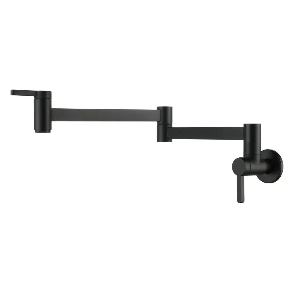 Best Selling Stretchable Foldable Wall Mounted Matte Black Color Pot Filler Folding Brass Kitchen Faucet Tap