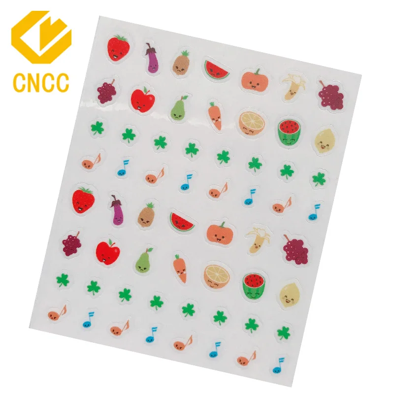 Hot Selling PVC Nail Decor Self Adhesive Kids Nail Foil Sheet Sticker Cartoon Letter Girls Nail Sticker