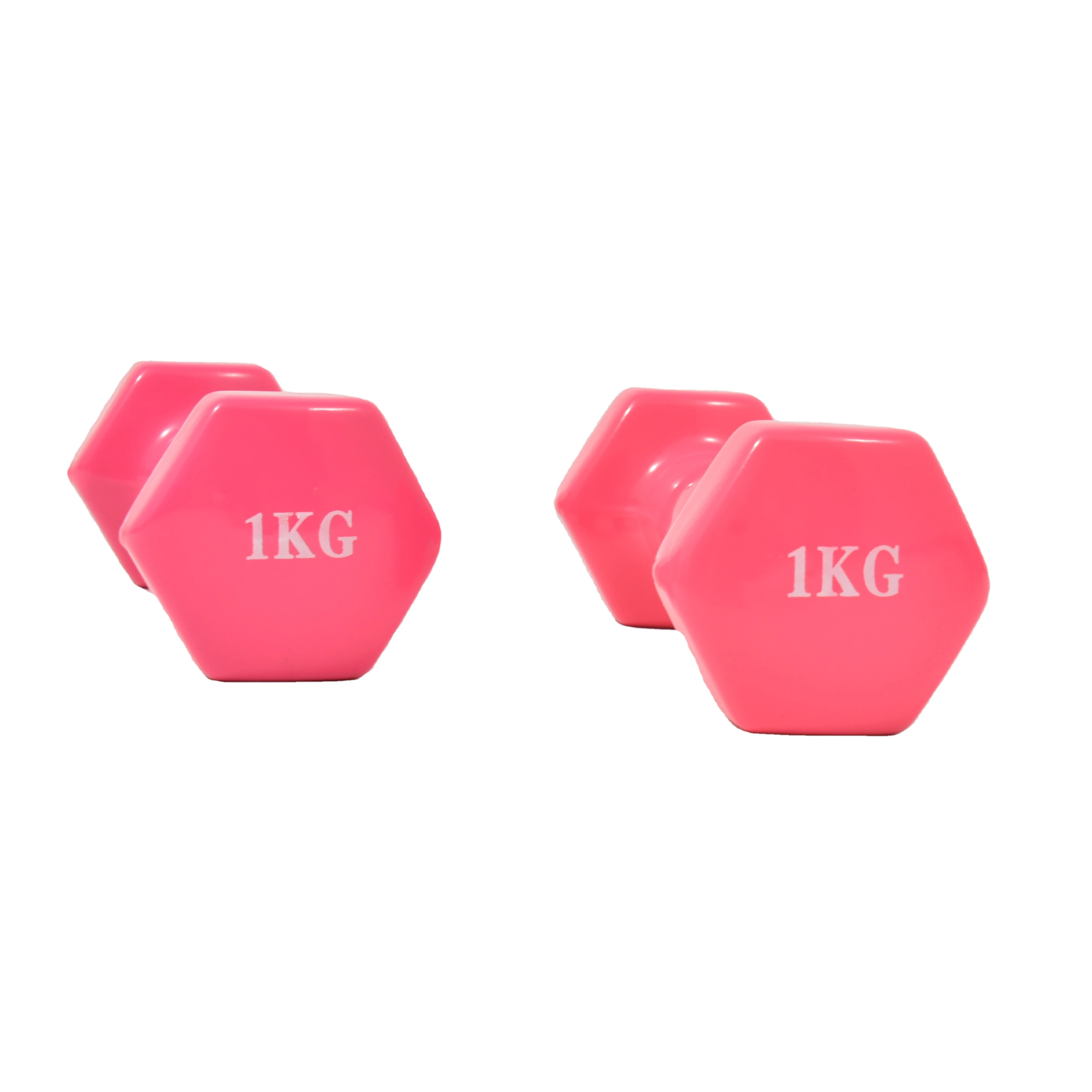 Dingzhou professional children gym weights exercise cheap hex dumbbells 1.5 kg 5kg pink color small dumbbell set