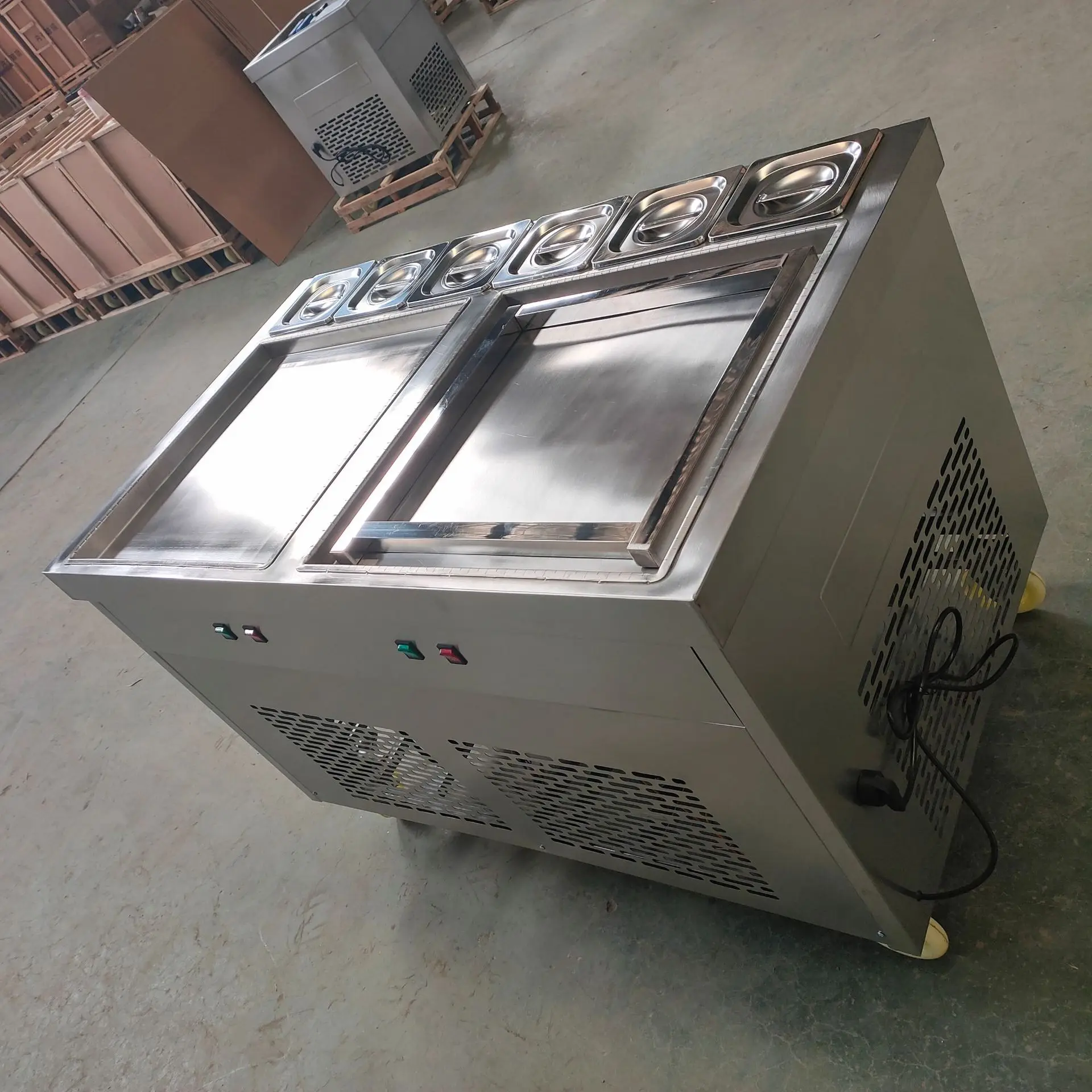 Commercial smart roll ice cream machine fried single pan double pan in best price