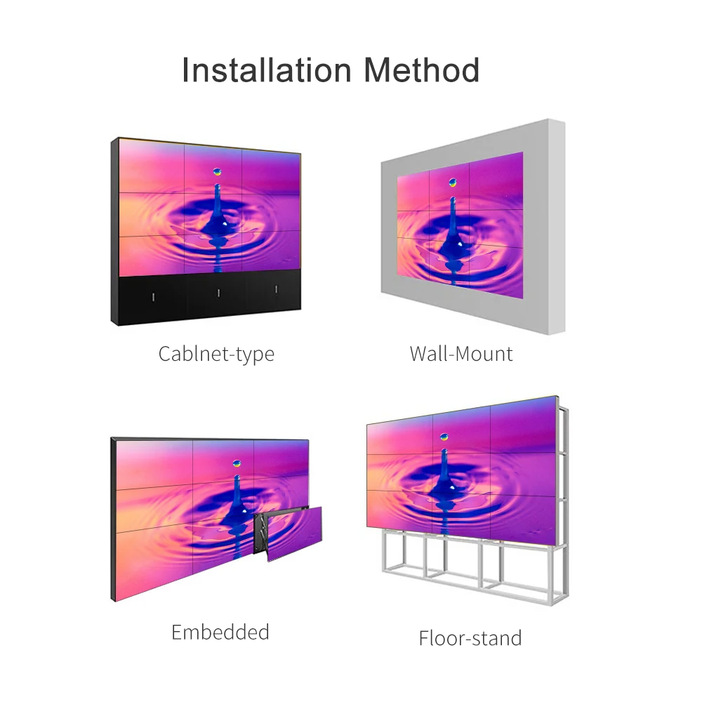 43 inch Structure Standing 3.5mm Narrow Bezel Indoor Splicing Screen LCD Video Wall Advertising display