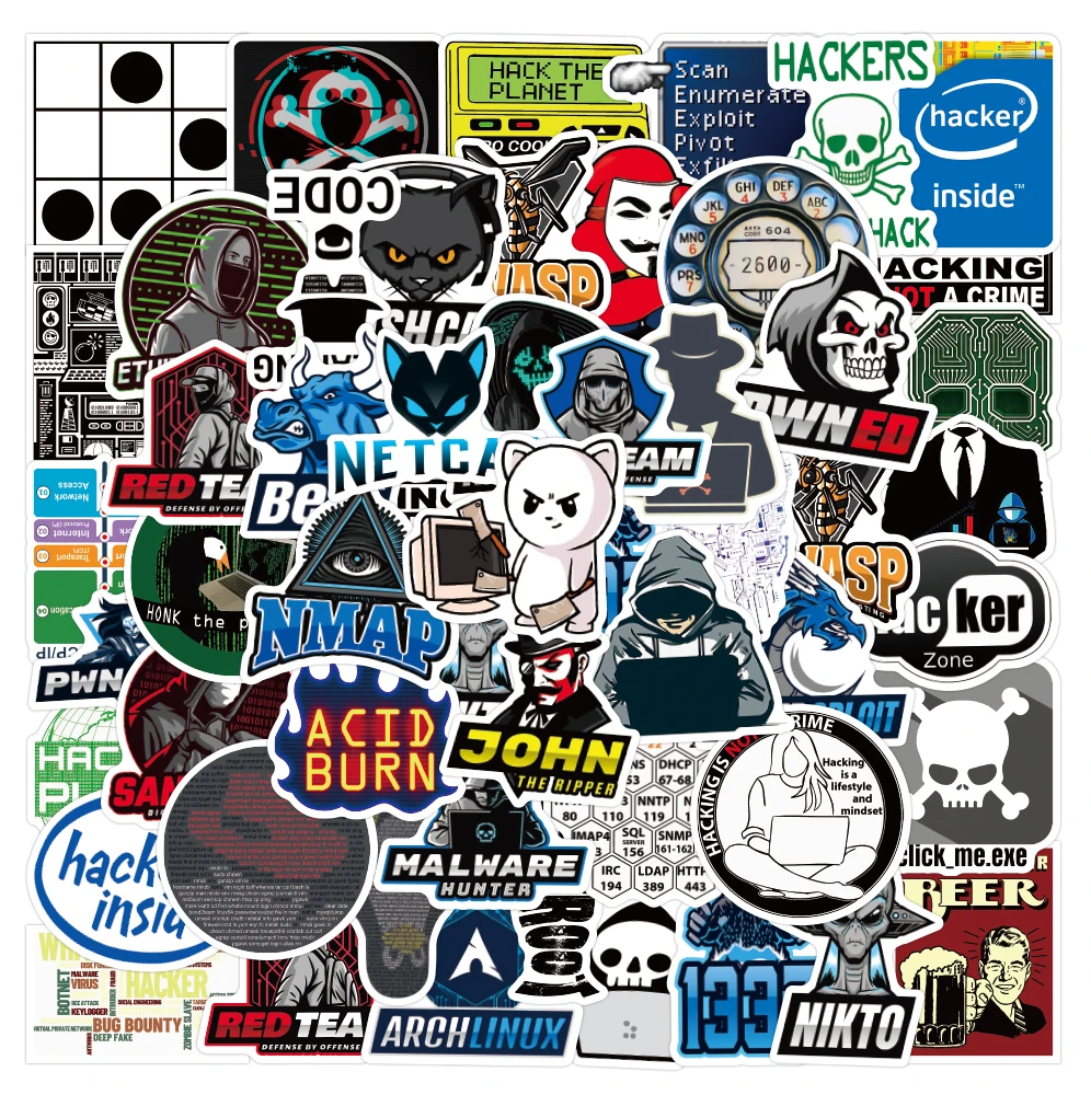 50 pieces of programming geek hacker development language JAVA stickers laptop water bottle luggage skateboard waterproof DIY st