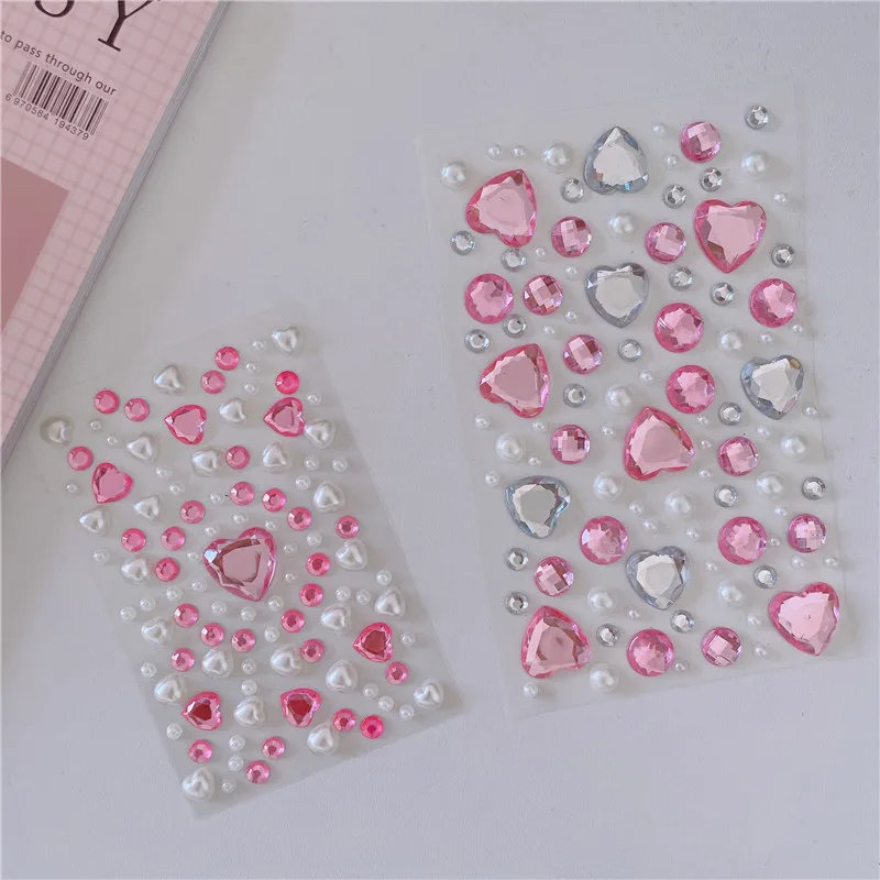 Custom Multi color self adhesive rhinestone shaped crystal diamond gem stickers