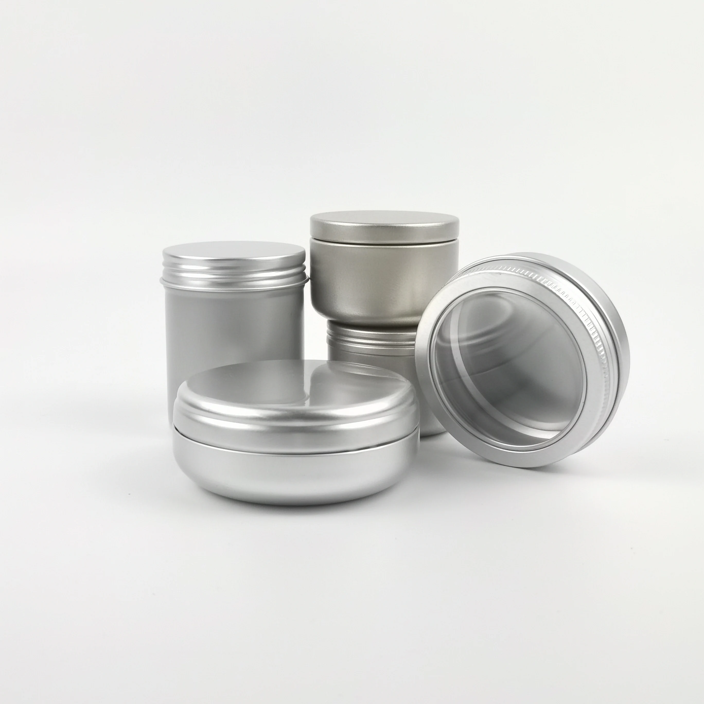 80ml Reusable metal container packing tin boxes for food aluminum round packing jar tins with lid