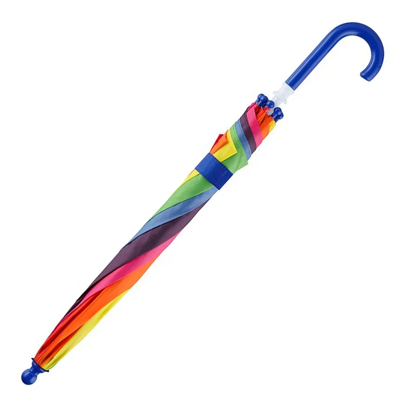 Children Manual Mini Stick Rainbow Color Umbrella for Child