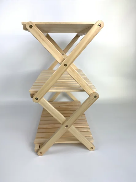 
Two/Three layer multi-functional folding solid wood shelf plant shelf storage rack 