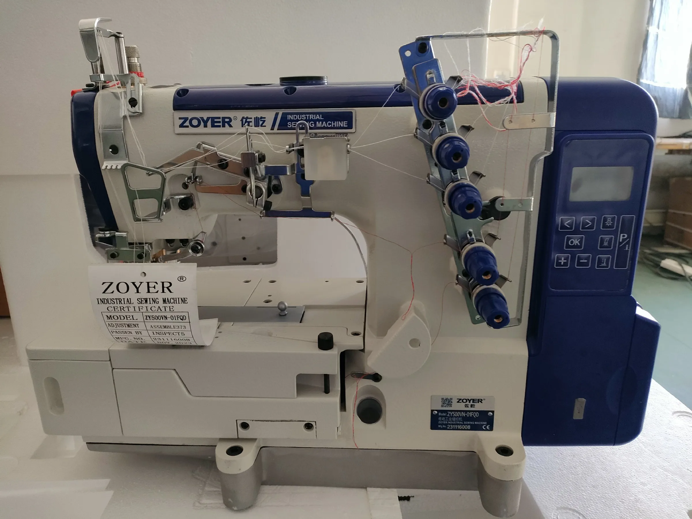 ZOYER Interlock Sewing Machine ZY500VN-01FQD for sportswear covering,sleeve folding or bottom ,hemming binding for sporttrousers