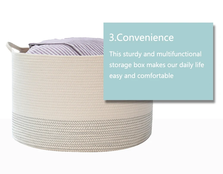 cotton rope macrame Multifunctional clothing storage towel blanket sundries laundry basket Dirty clothes basket