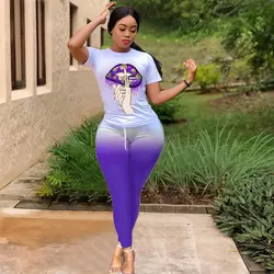 211116-8  S-2XL Spring Lip whole body positioning print autumn leisure street wear two pieces