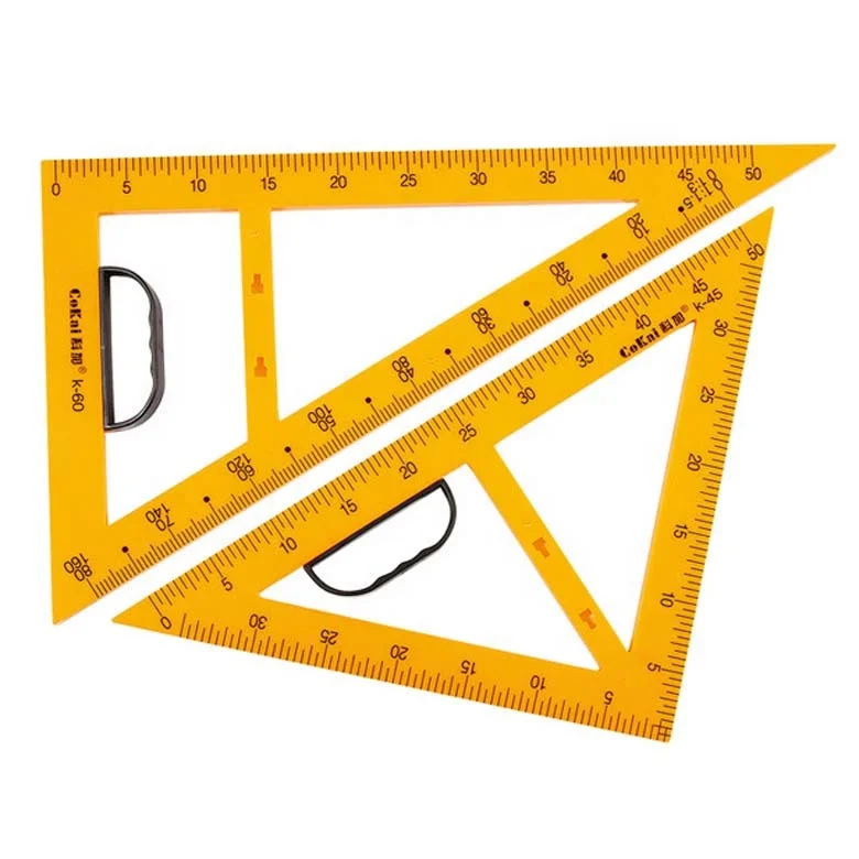 Multi Functional Plastic Triangular Panel Scale Ruler With Handle