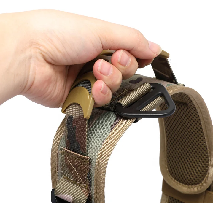 Adjustable Nylon Tactical Dog Collar Thick Training Metal Buckle Collar Quick Release For Large Dogs K9