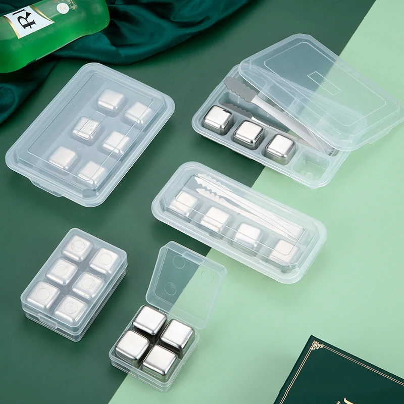 
Whisky Stainless Steel 304 Ice Cubes Titanium Color Reusable Granite Artificial Ice Cubes 