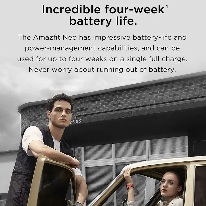 Global Version Xiaomi Amazfit Neo Smart Watch 5AM Waterproof Sports Modes Heart Rate Track Smartwatch