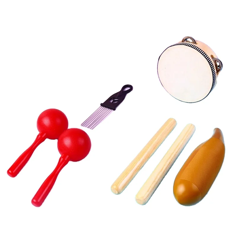 Amazon popular fashion high quality toys wooden musical instrument guiro percussion instrument set