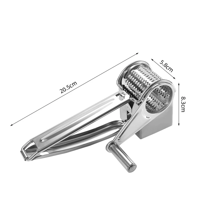 Top Seller 3 Drum Blades Manual Speed Round Food Slicer Rotary Cheese Grater Cheese Cutter Slicer Shredder