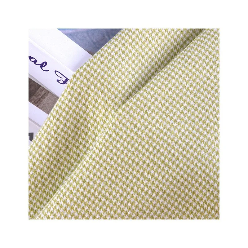 Wholesale recovered polyester rayon plaid  fabric tr spandex coat fabric