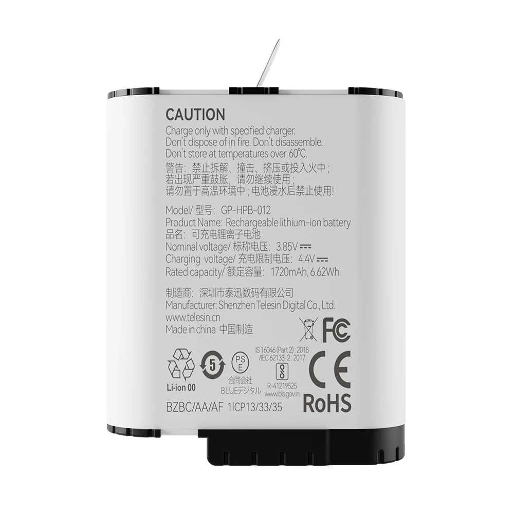 Telesin for Go Pro battery High Performance Stamina Battery For GoPro 12/11/10/9 Camera